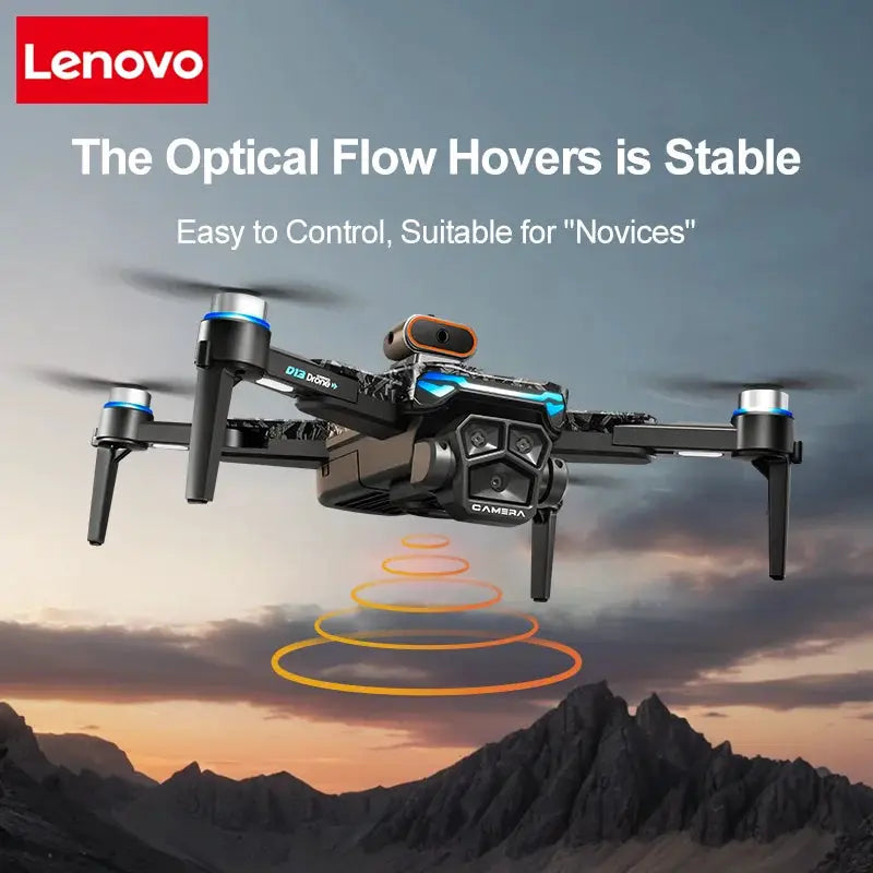 Lenovo D13 GPS Drone 8K Triple Camera Remote Control With Optical Flow Obstacle Avoidance Brushless Motors Screen