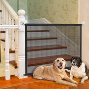 Foldable Breathable Mesh Dog Barrier Fence With 4 Hooks For Stairs And Rooms Safe Playpen