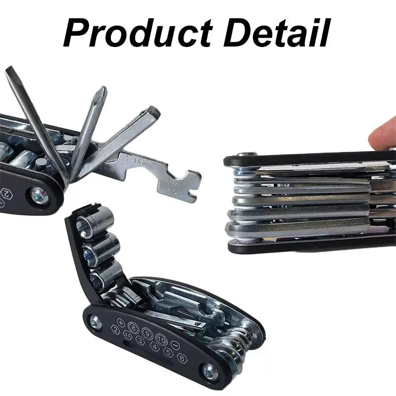 16 In 1 Mountain Bike Portable Socket Multipurpose Wrench Screwdriver Tool Set For Bicycle And Motorcycle Repair