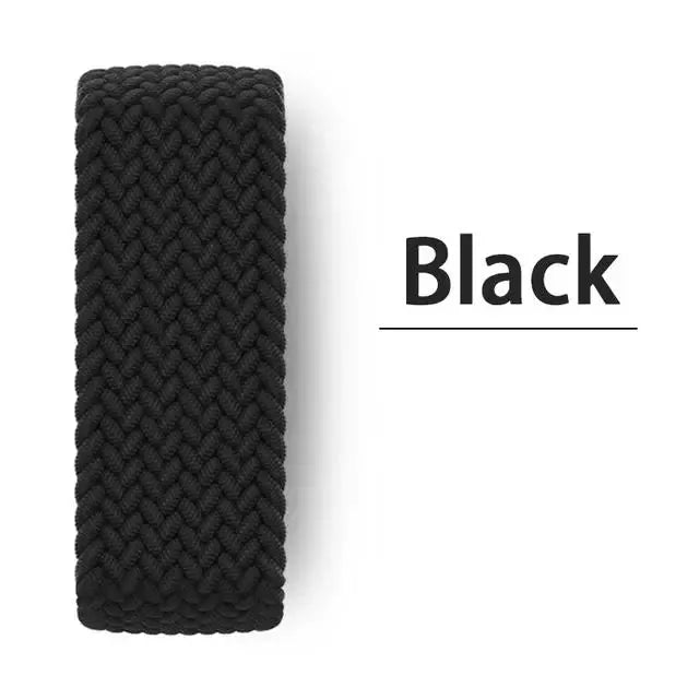 Apple Watch braided strap by Simples Market, black woven band for 40–49mm models