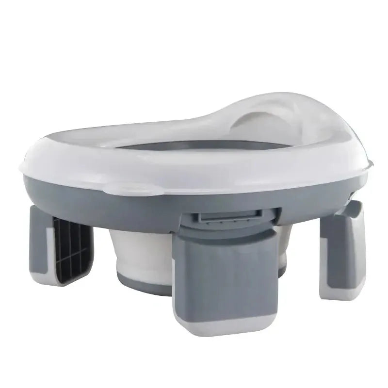 3 In 1 Travel Toilet Seat Foldable Blue Baby Potty Portable Silicone Potty Training Seat With Bags