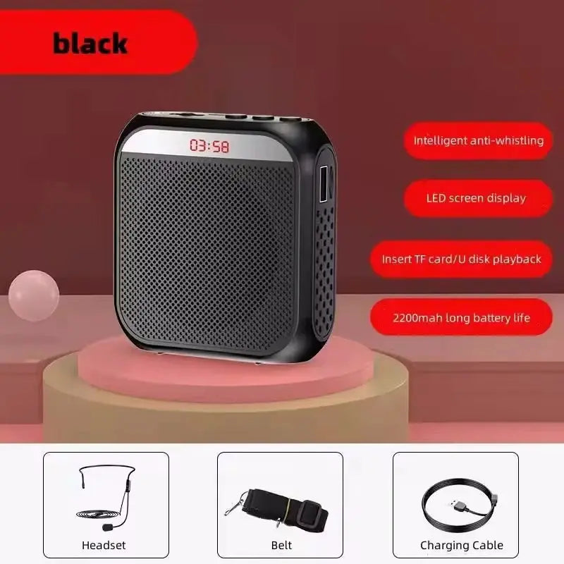 AyeBeau Bullhorn Megaphone 5W Portable Voice Amplifier With Microphone Wearable Loudspeaker For Teachers