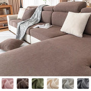 Simples Market sofa cover, brown corduroy-style elastic cushion cover for living room, removable pet protector.