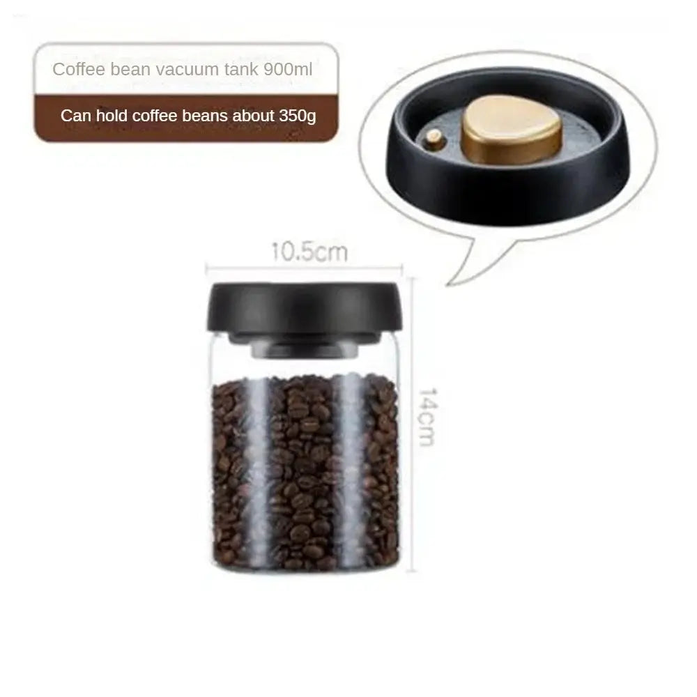 Coffee Beans Vacuum Sealed Glass Food Storage Jars Airtight Container Moisture Proof Odor Resistant Kitchen Organizer