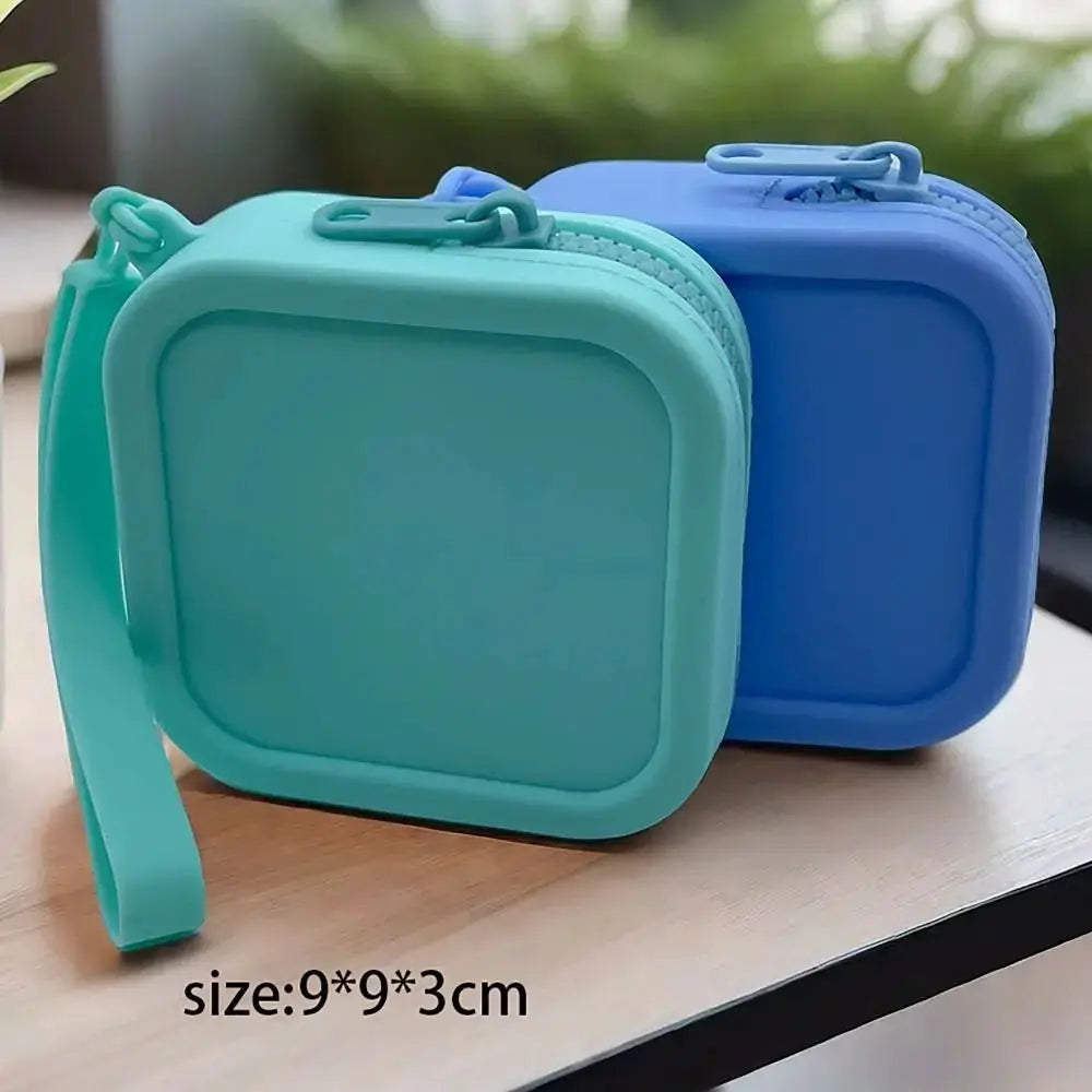 Silicone Organizer Wallet Pouch Waterproof Coin Purse Earphone Bag Travel Zipper Case for Students