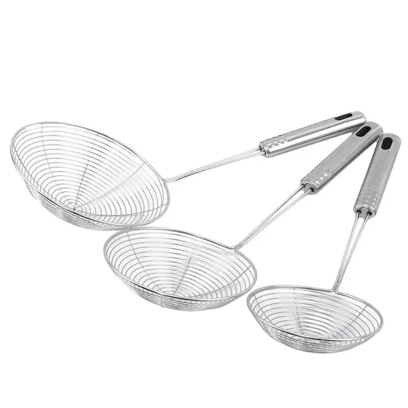 Oval Skimmer Stainless Steel Filter Mesh For Oil Pot And Fried Food Straining Colander Kitchen Tool