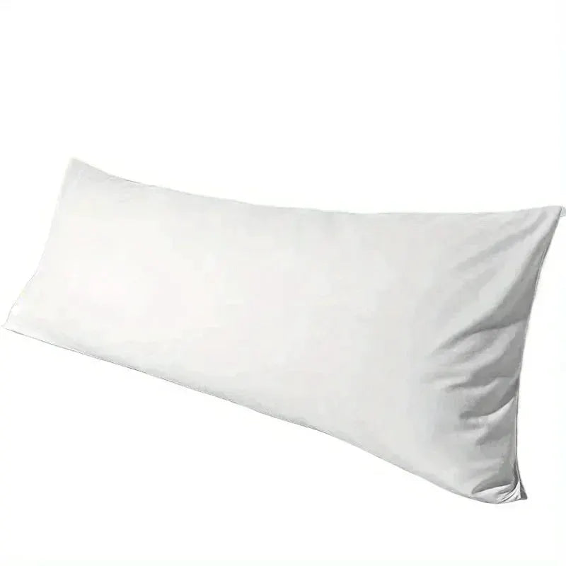 Body pillow cover white, luxurious double-brushed polyester, super-soft by Simples Market, 20x54 inches.