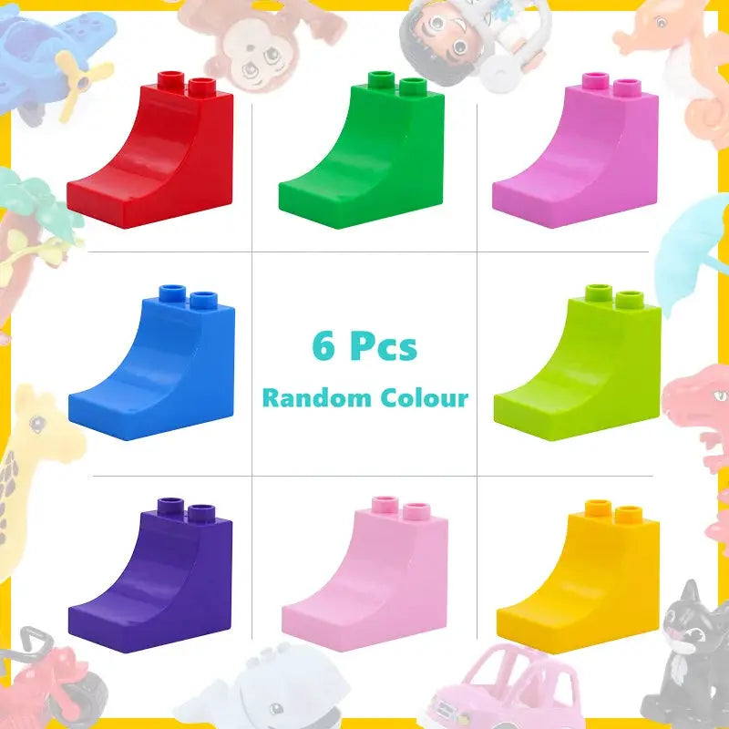 6 Piece Big Building Block Accessories Compatible With Enlighten Large Bricks Foundation Blocks Educational Toy