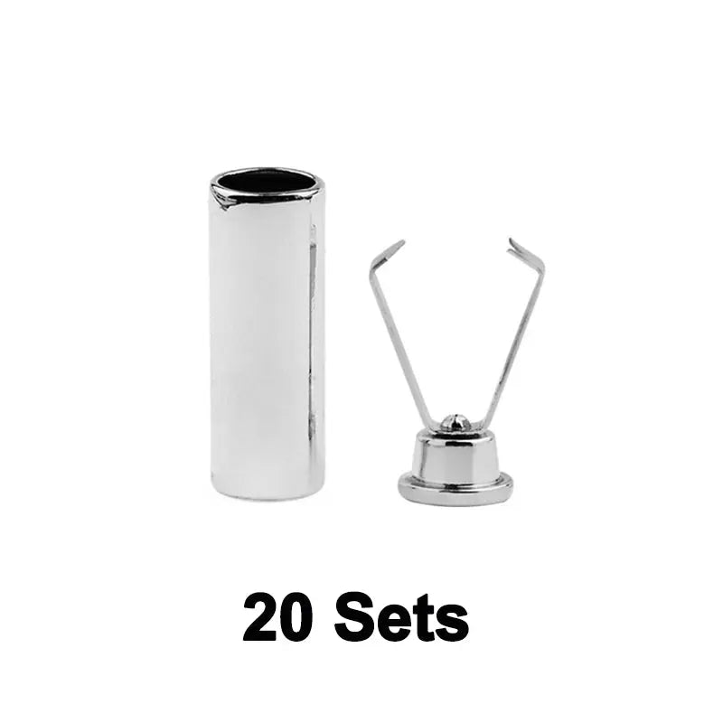 20 Sets Metal Rope End Stoppers Cord Locks For Bags Shoes Garments Lanyards Zinc Alloy