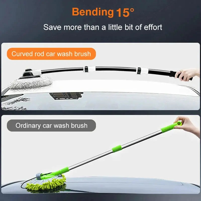 ProClean Telescoping Car Wash Brush With Soft Chenille Fibers And 90 Degree Rotating Head For Scratch Free Cleaning