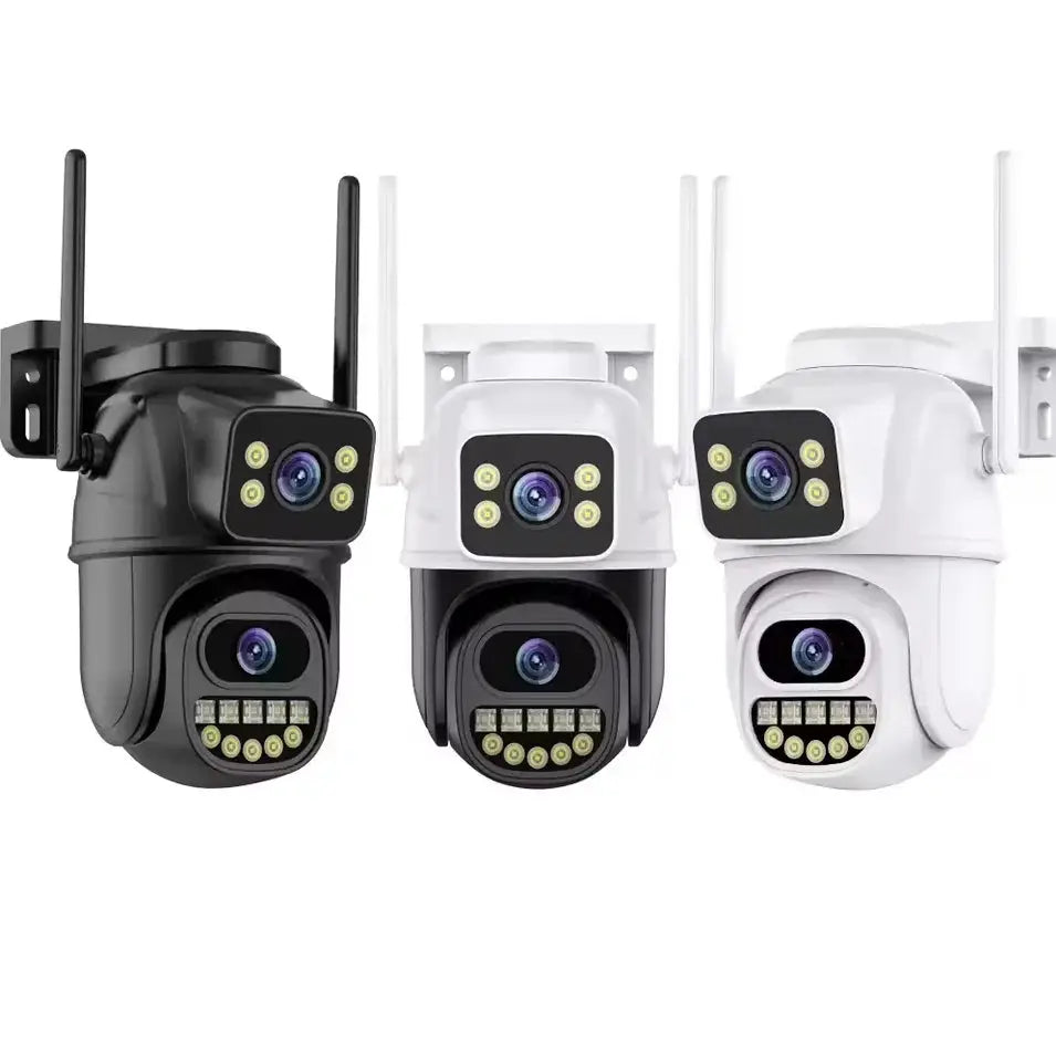 Bestseller 360° No Blind Spot WiFi security camera set of 3 outdoor waterproof surveillance cameras (black/white)