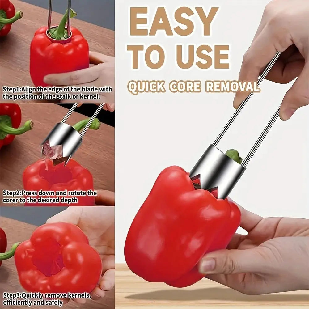 Stainless Steel Corer Tool For Fruits And Vegetables 1 2 3 Piece Set Easy Core Removal Durable