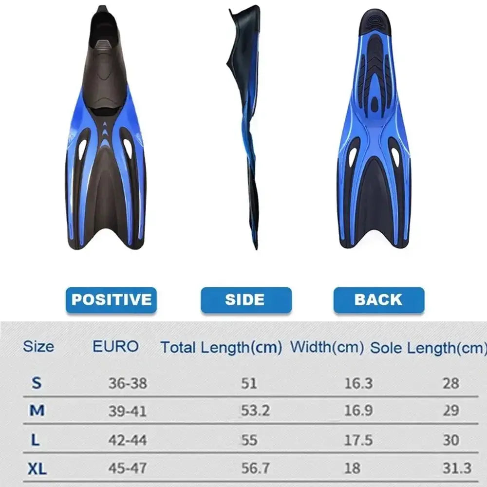 Professional Adult Flexible Comfort TPR Non Slip Swimming Fins Rubber Snorkeling Diving Flippers For Water Sports