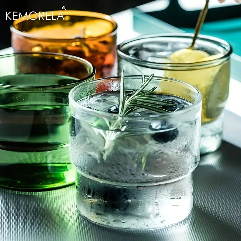 Kemorela 290ml Origami Style Glass Cup Heat Resistant Vintage Drinkware For Coffee Tea Wine Beer And Smoothies