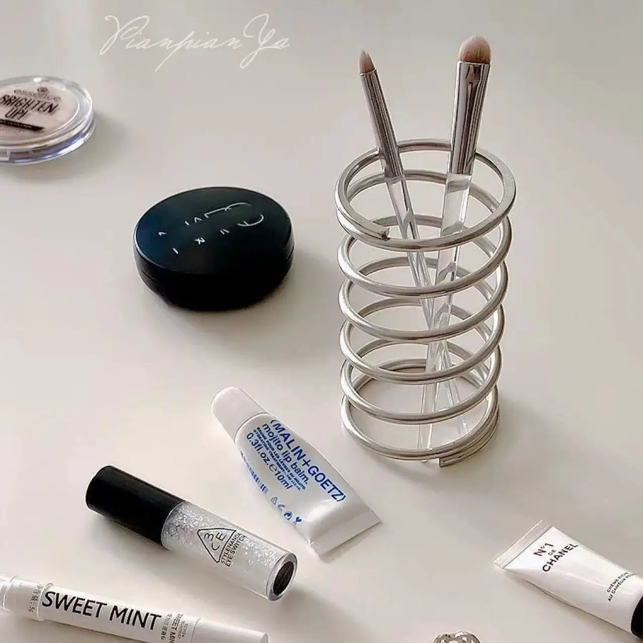 AuroraLux Stainless Steel Toothbrush Holder Rust Resistant Minimalist Bathroom Organizer For Countertop