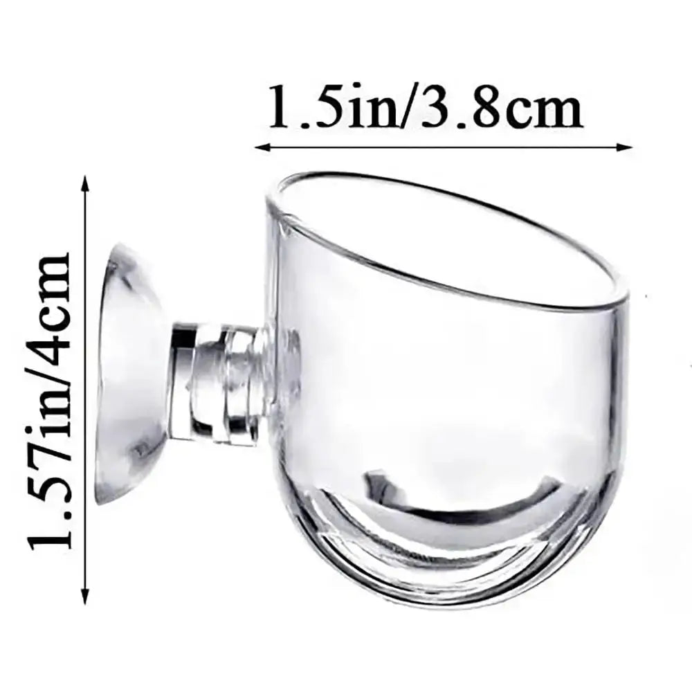 Clear Acrylic Aquatic Plant Cup For Aquarium With Suction Holder Feeding Container Stand Landscape Tank Decor