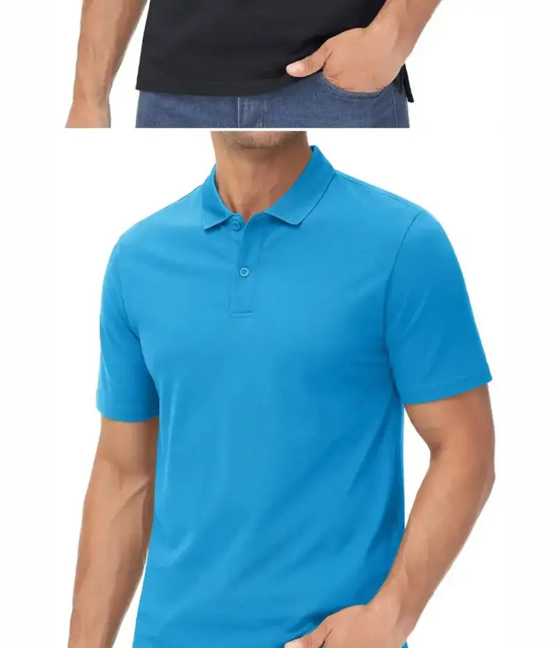 Simples Market blue and black polo shirts, unisex short-sleeve casual outdoor tops