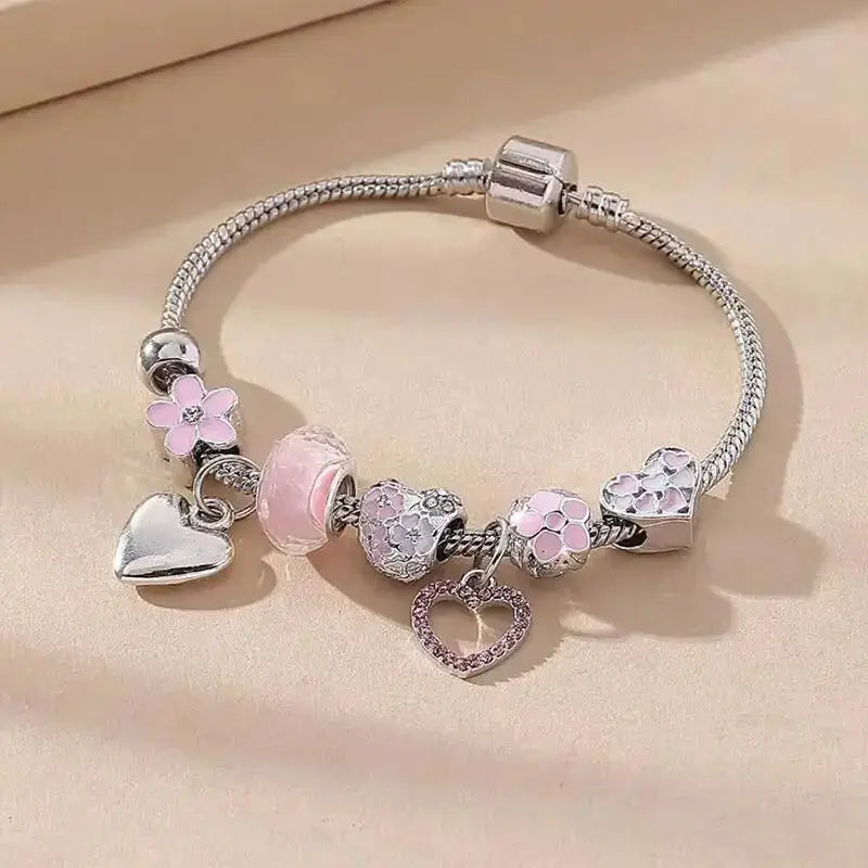 Women's Fashion Beaded Multi Element Bracelet Charm Love Pan Family Daily Wear Party Gift