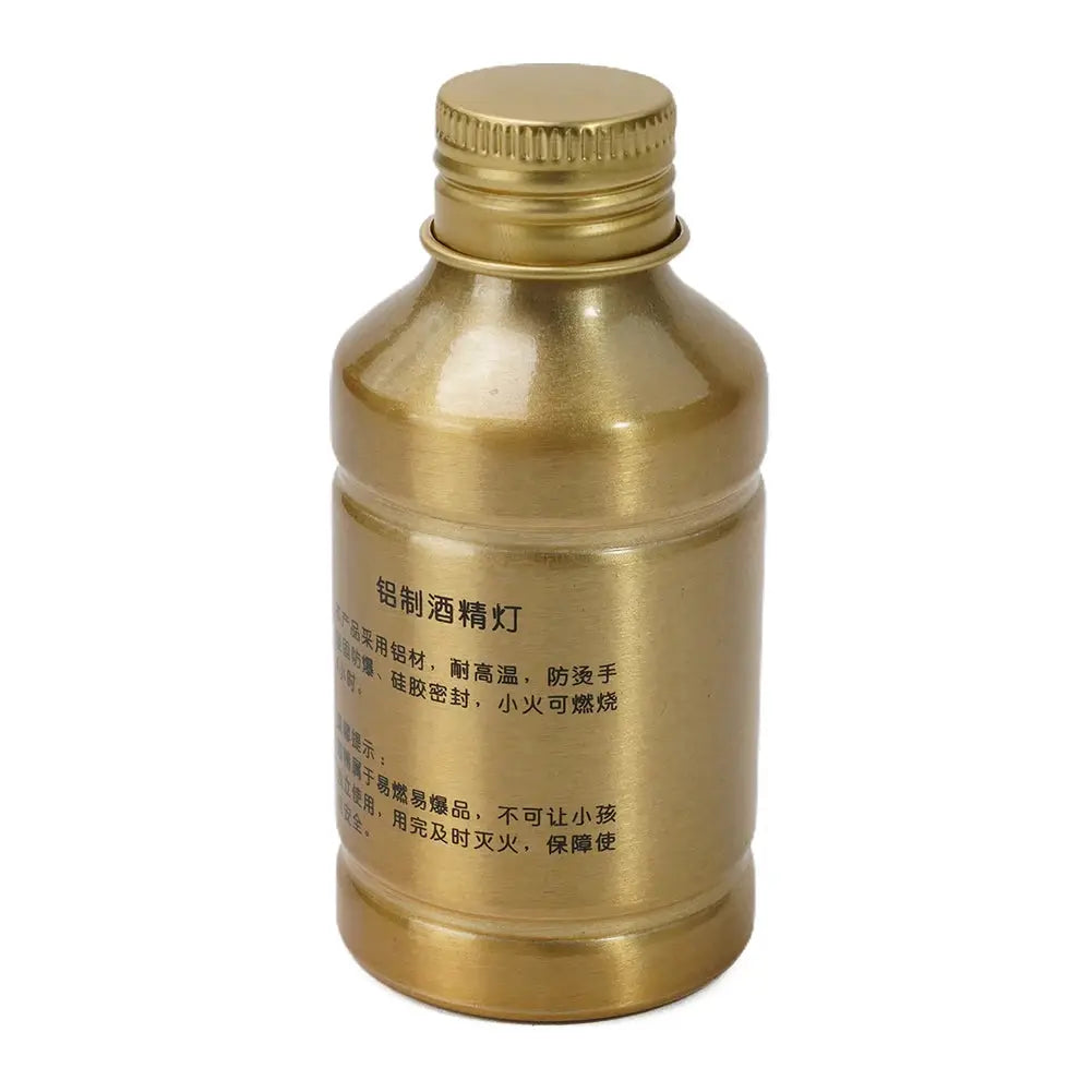 Alcohol lamp, 100ml, portable gold-tone aluminum alloy stove for outdoor camping and lab teaching
