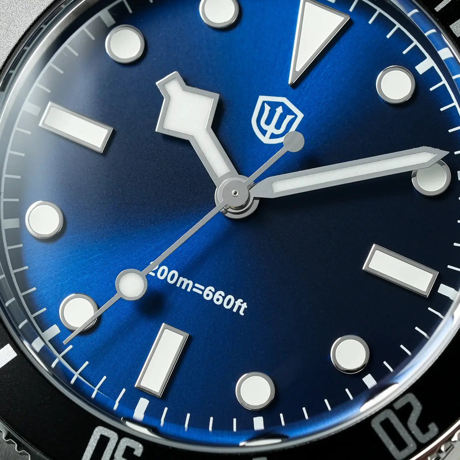 Watchdives WD7922 BB54 wristwatch on blue dial with luminous markers, sapphire crystal, 37mm case, 20bar water resistant