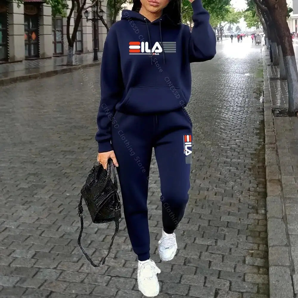 Womens Autumn Winter Hoodie Set Pants Loungewear Luxury Designer