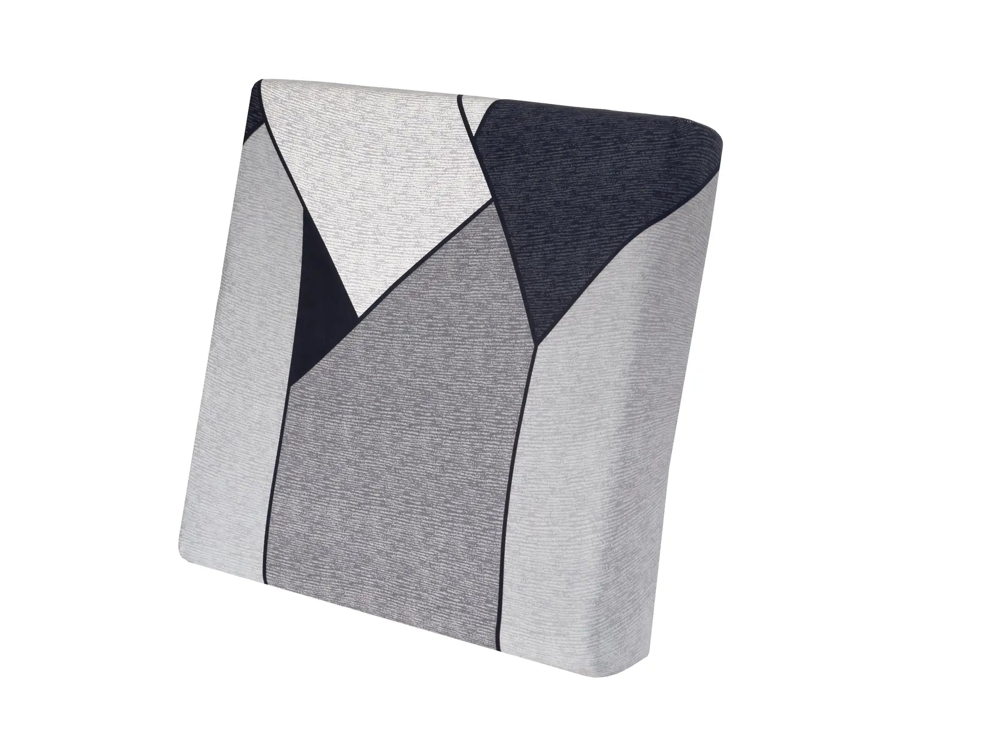 Elastic sofa seat cushion cover with grey and navy geometric pattern for living room; removable, anti-dust.