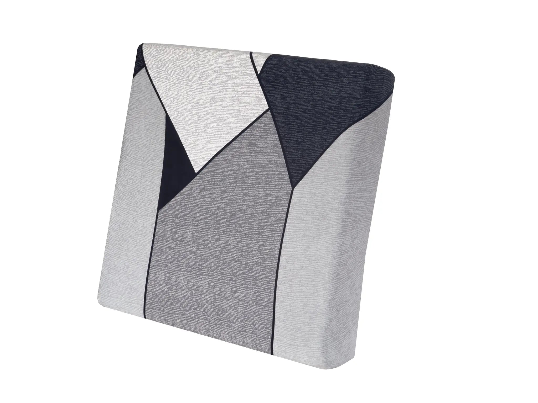 Elastic sofa seat cushion cover with grey and navy geometric pattern for living room; removable, anti-dust.
