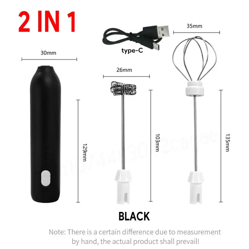 Upgraded Rechargeable Electric Coffee Frother Milk Whisk Mini Blender Handheld With Speeds For Espresso Cappuccinos