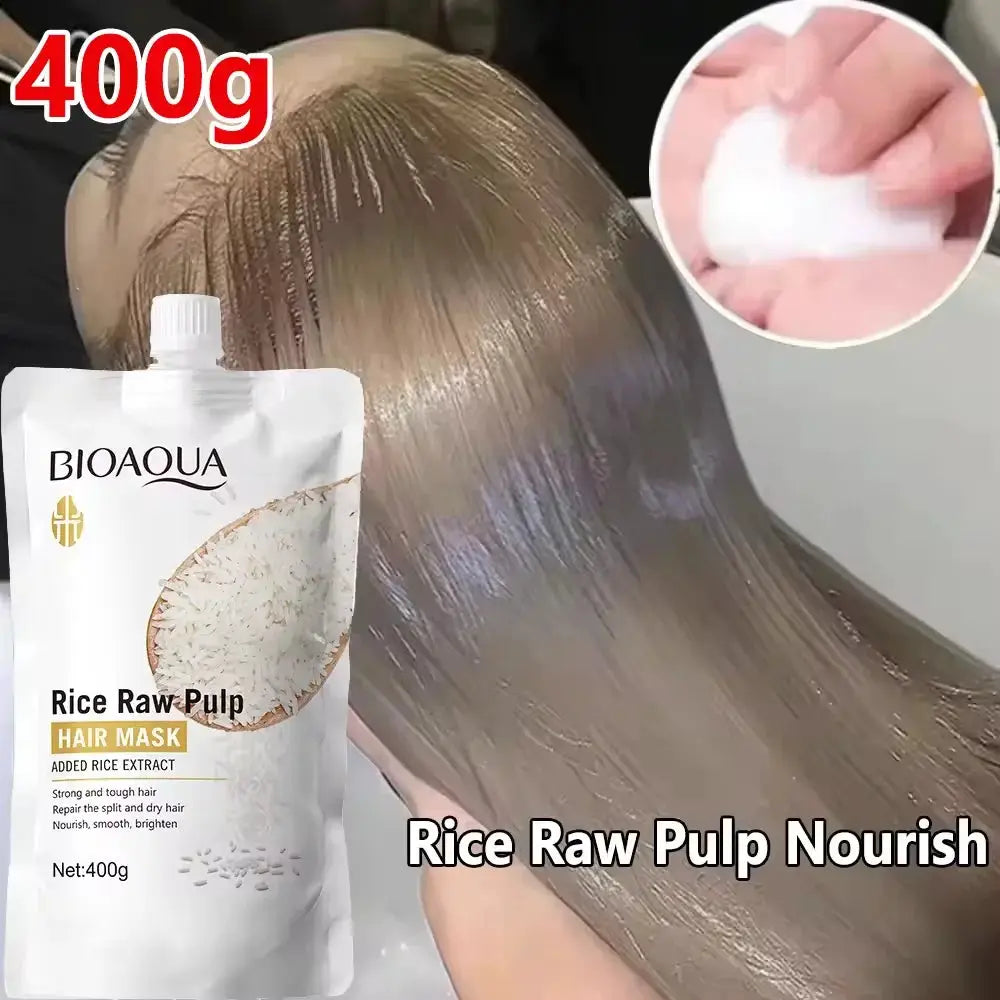 Keratin Hair Mask With Rice Extract For Damaged Frizzy Hair 5 Seconds Repair Soft Smooth Shiny