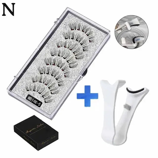 3D Natural Magnetic Eyelashes Set With Five Magnetic Lashes Reusable Handmade False Eyelashes Shipping Box