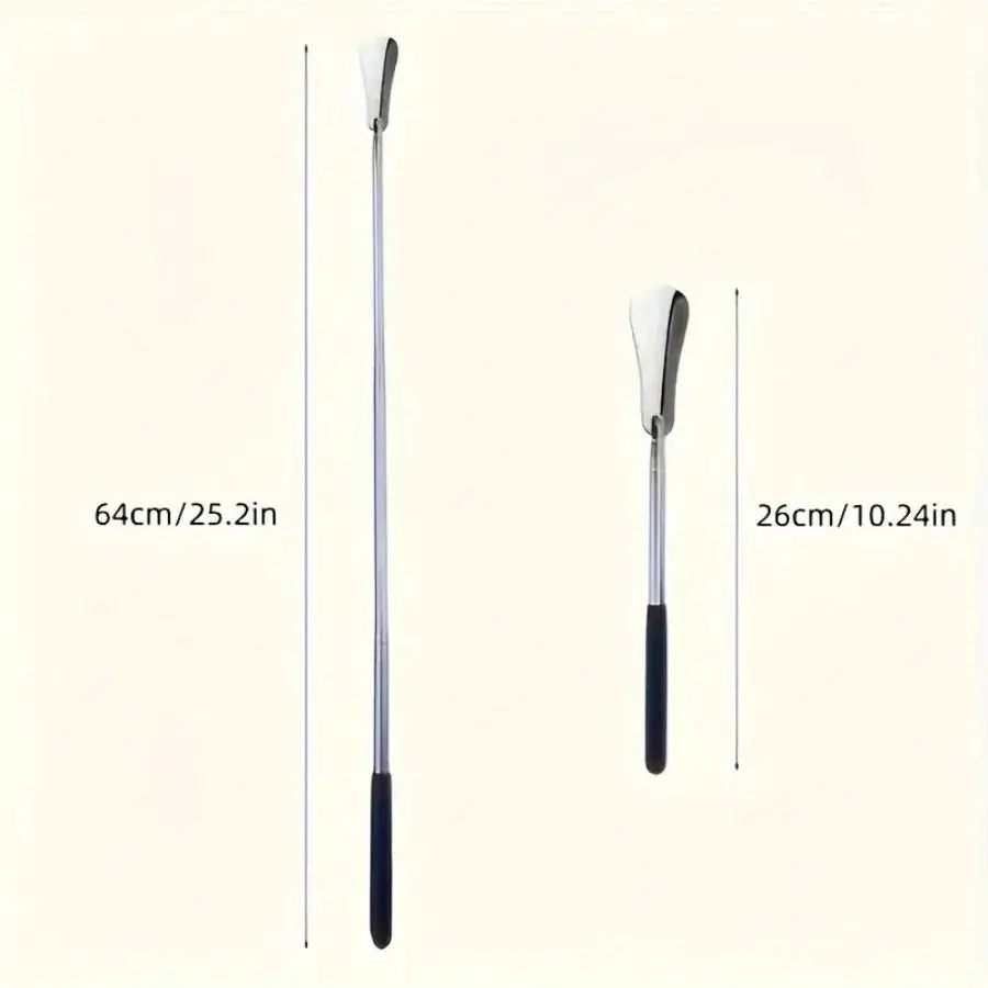 Simples Market shoe puller, retractable stainless steel with black handle; 64 cm and 26 cm sizes, unisex