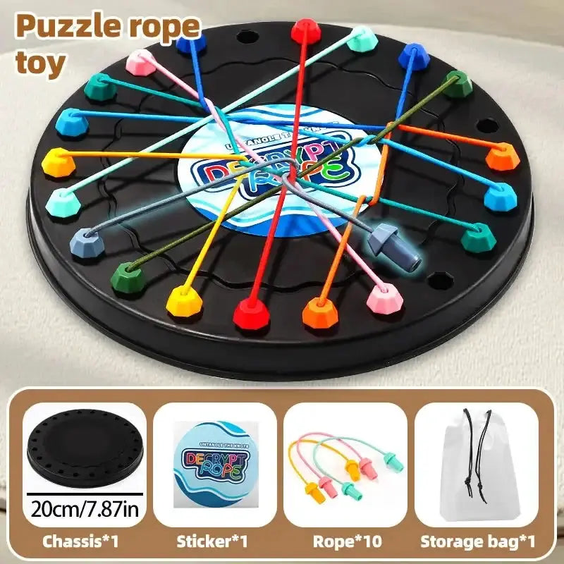 Twisted Rope Puzzle Game Brain Teaser Rope Untangling Board Game For Knots And Strings Solution Challenge