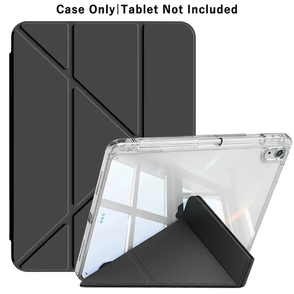 AuroraGuard 3Y Fold Flip Clear Case For iPad 10Th And 11Th Gen 2025 10.2 Inch Ultra Slim Transparent PU Cover