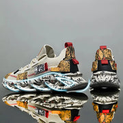 Mens Casual Sneakers Breathable Flyknit Upper Running Shoes Luxury Trainers For Everyday Wear
