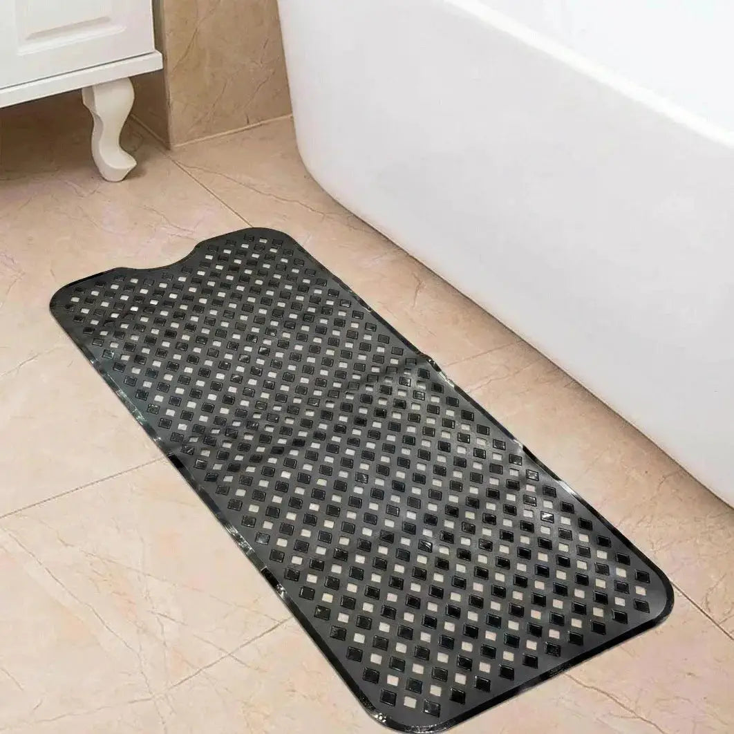 Simples Market 1pc black bathtub mat 40x100cm with non-slip grid pattern