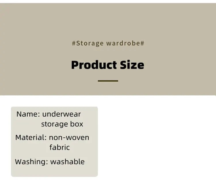 Underwear storage box by Simples Market; non-woven fabric, washable