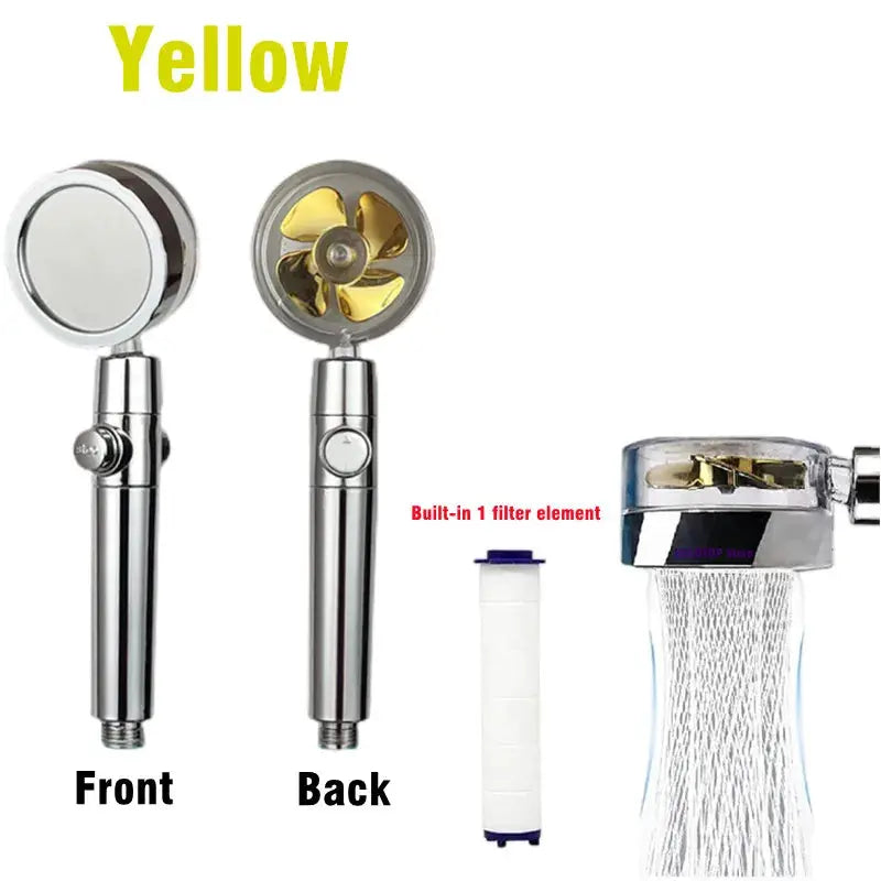 Simples Market chrome 360-degree rotation turbo shower head with high-pressure spray and built-in filter