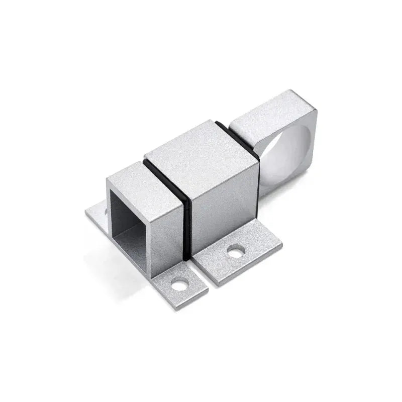 Automatic aluminum alloy spring latch with self-closing barrel bolt and mounting base plates