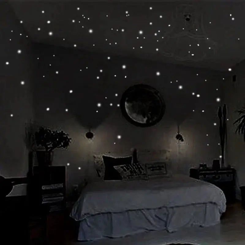 407 Pcs Luminous Wall Stickers Glow In The Dark Star Decor Kids Room