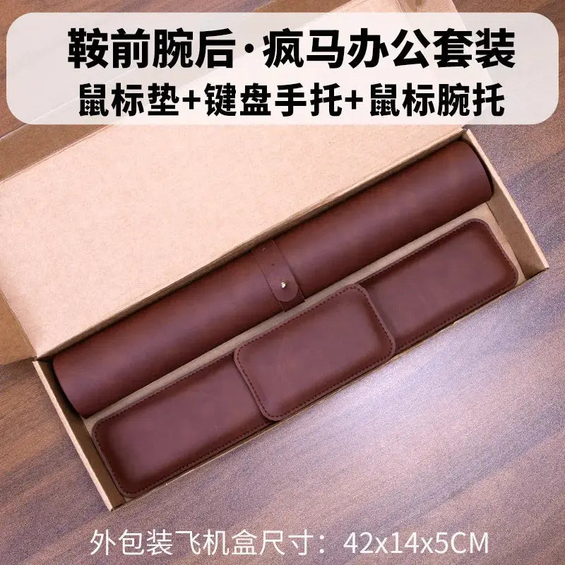 Three Piece Desk Mat Set Waterproof PU Leather Keyboard Wrist Rest Mouse Pad Non Slip Large Mouse Pad And Desk Mat