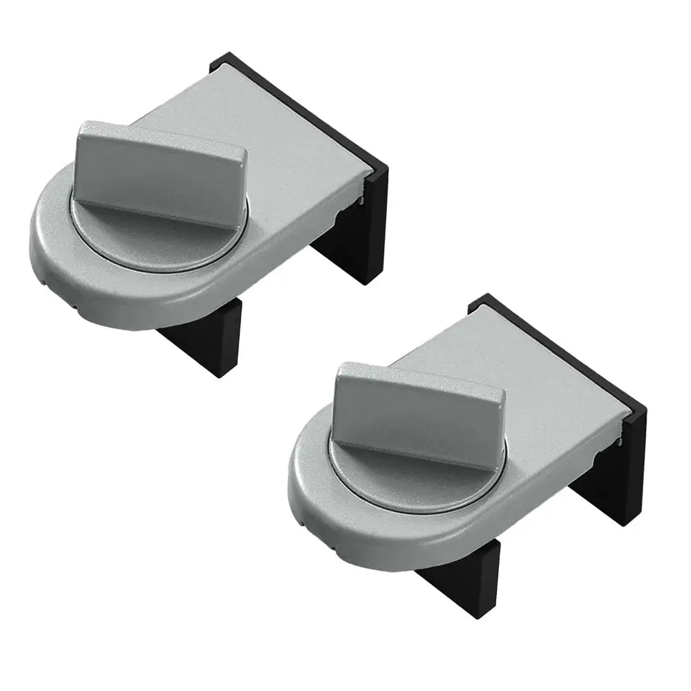 Window safety lock, aluminum alloy sliding lock; adjustable buckle stopper, anti-theft, two gray locks.