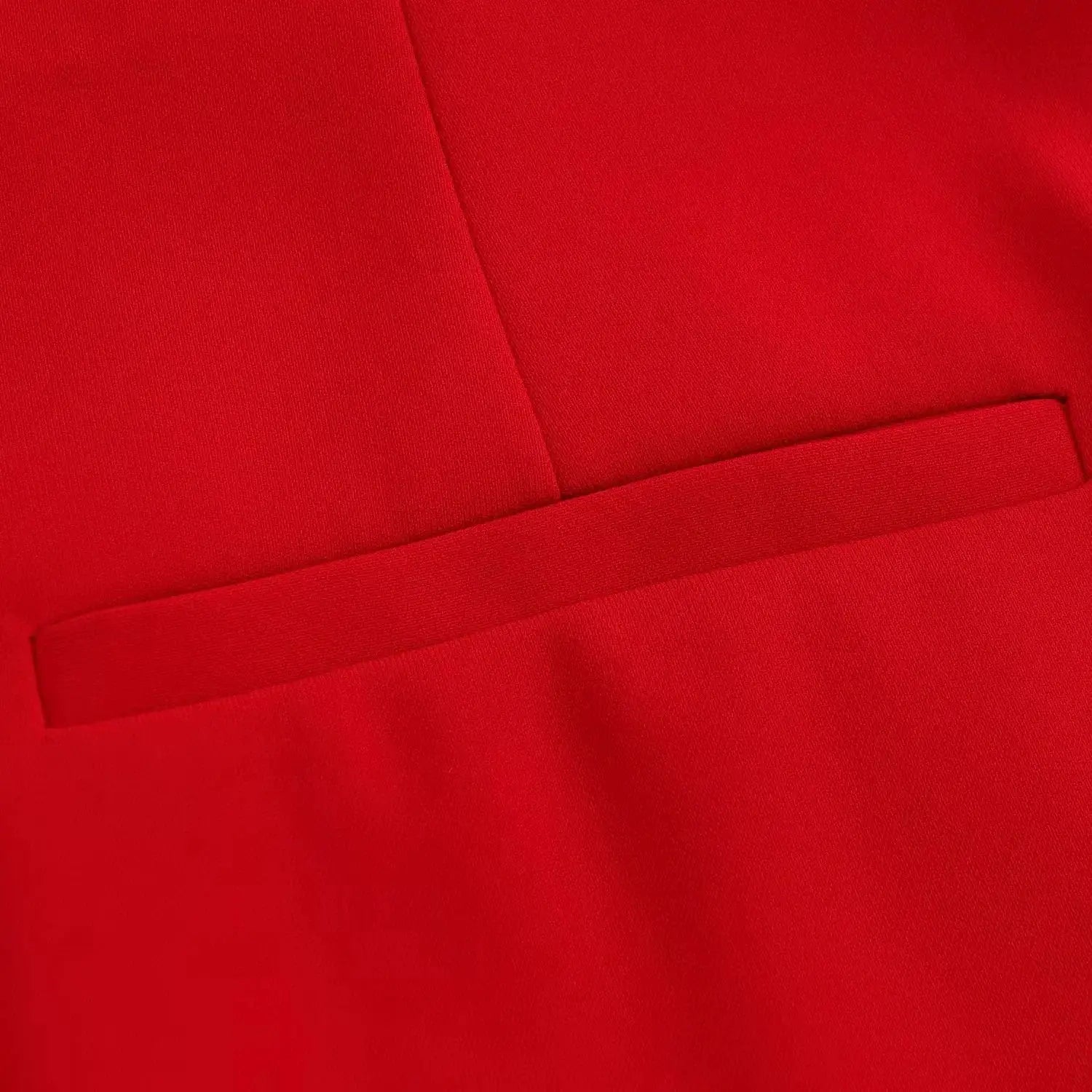 KONDALA red vest blazer with welt pocket detail on bright red fabric