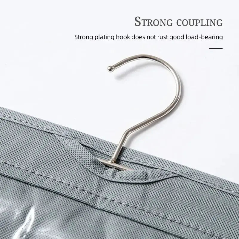 6 Pocket Hanging Handbag Organizer Gray Waterproof Storage Bag For Wardrobe Closet With Door Or Wall Mount