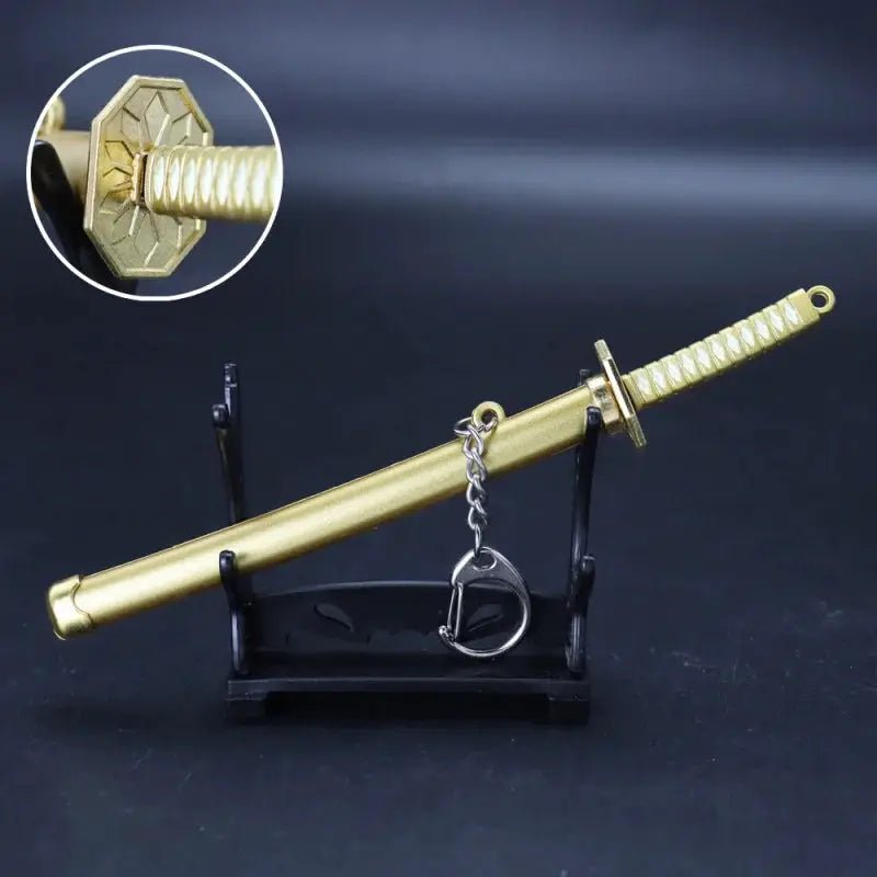 Mini Roronoa Zoro Samurai Sword Keychain With Scabbard Anime Collectible Gift For Fans And Cosplay - Simples Market