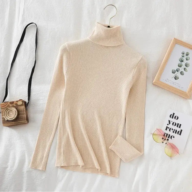 EverSoft Women Turtleneck Knitted Sweater Soft Cashmere Blend For Cozy Warmth In Autumn And Winter