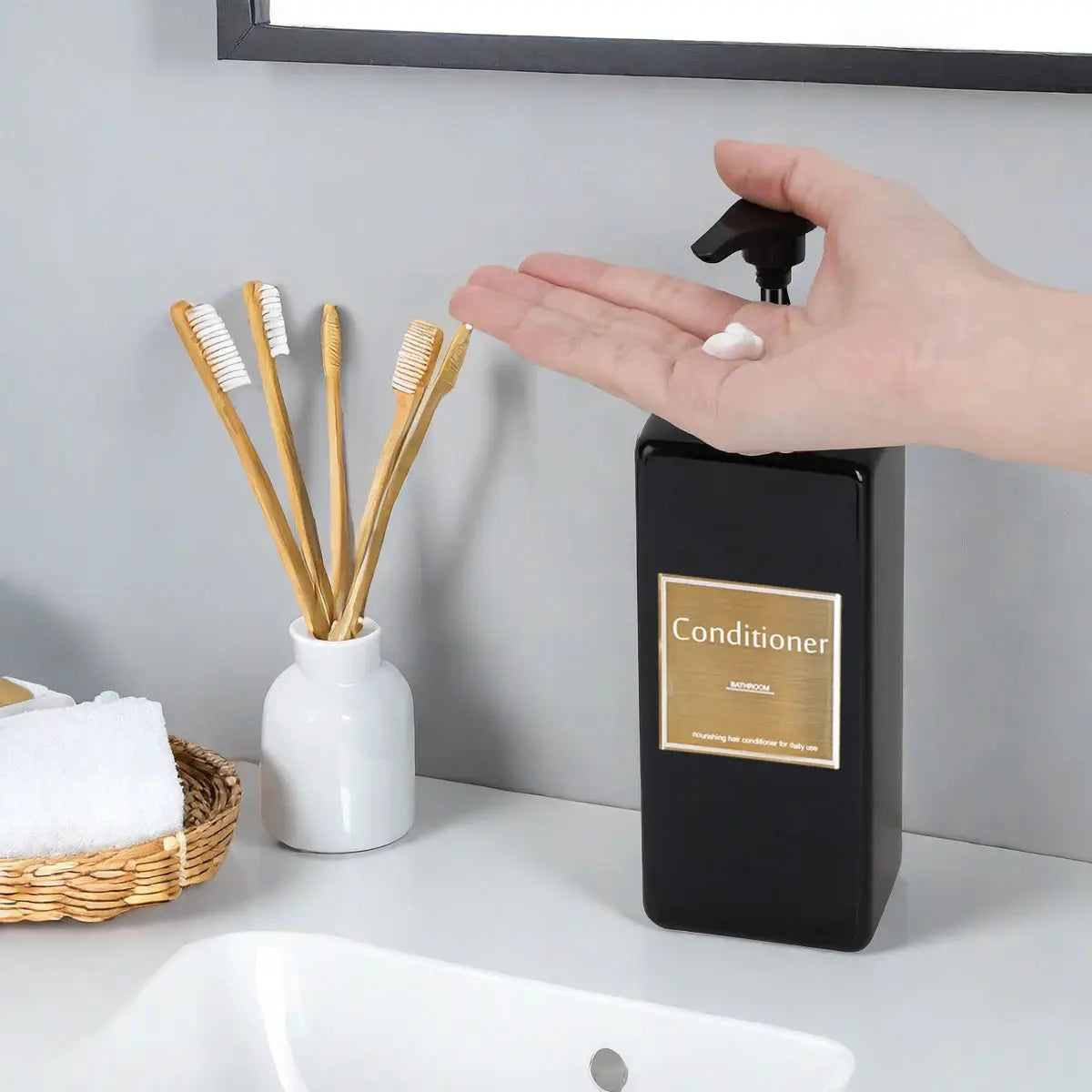 Shower Soap Dispenser Set Refillable Bottles For Shampoo And Conditioner Hand Soap Dish Soap Bathroom And Kitchen