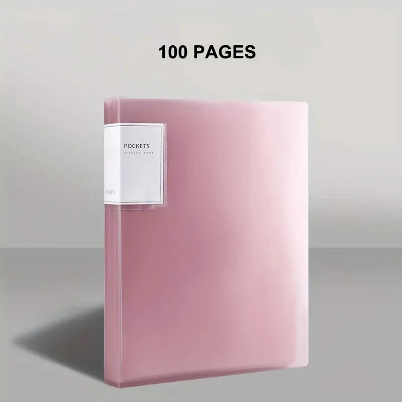 Folder pink transparent A4 insert folder with 100 pages, Simples Market