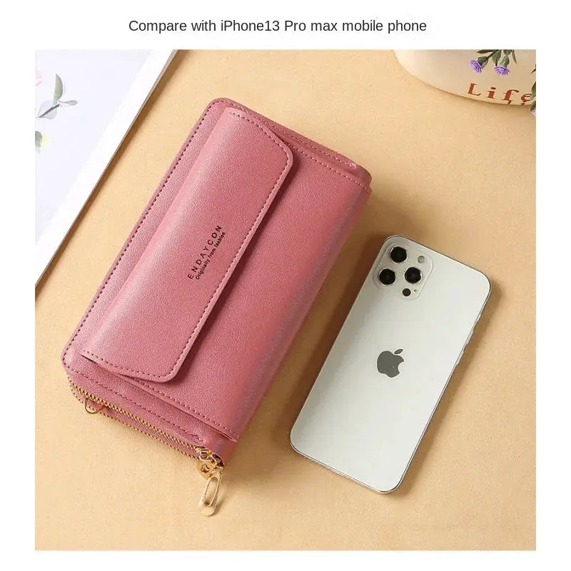 Crossbody bag by Simples Market in pink with front flap and double zipper for large capacity.