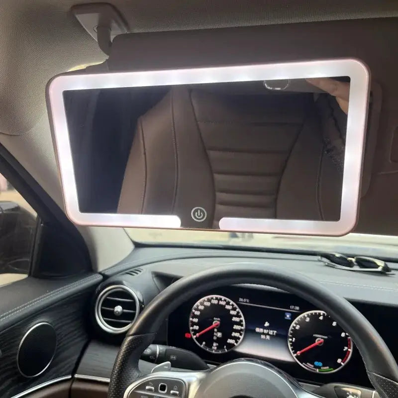 Car Sun Visor LED Makeup Mirror Rechargeable Fill Light For Women And Girls Universal Thin Vanity Mirror