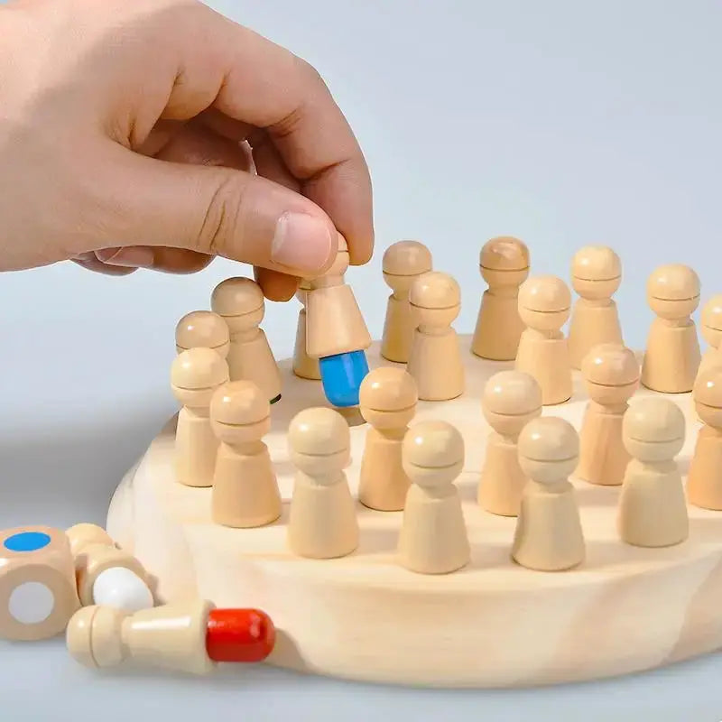 Wooden Montessori Puzzle Toys For Kids Educational Color Sensory Memory Match Chess Party Game
